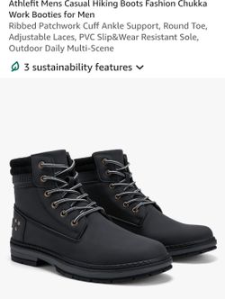 Athlefit Men's Casual Hiking Chukka Boots