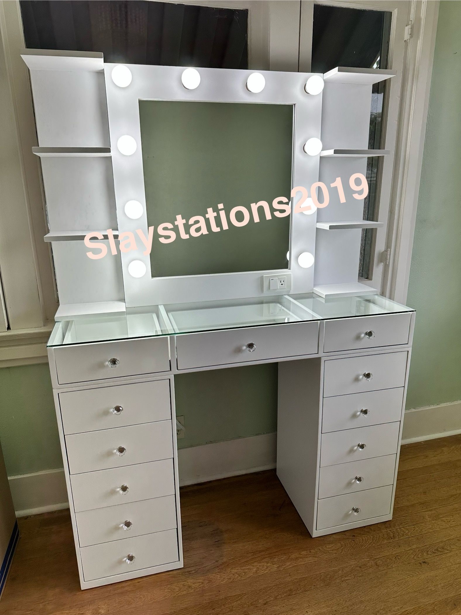 Tampered Glass Makeup Vanity