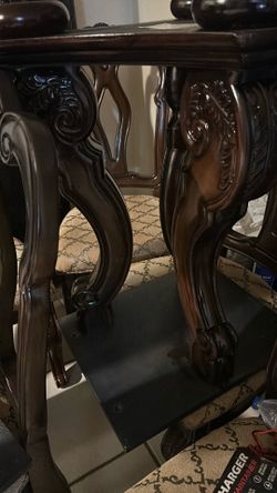 Luxury Ornate Dining Set — Choose Your Custom Finish Before Completion Solid Wood Dining Set With 6 Chairs