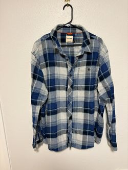 Simms Blue Flannel Shirt Button Up 2XL