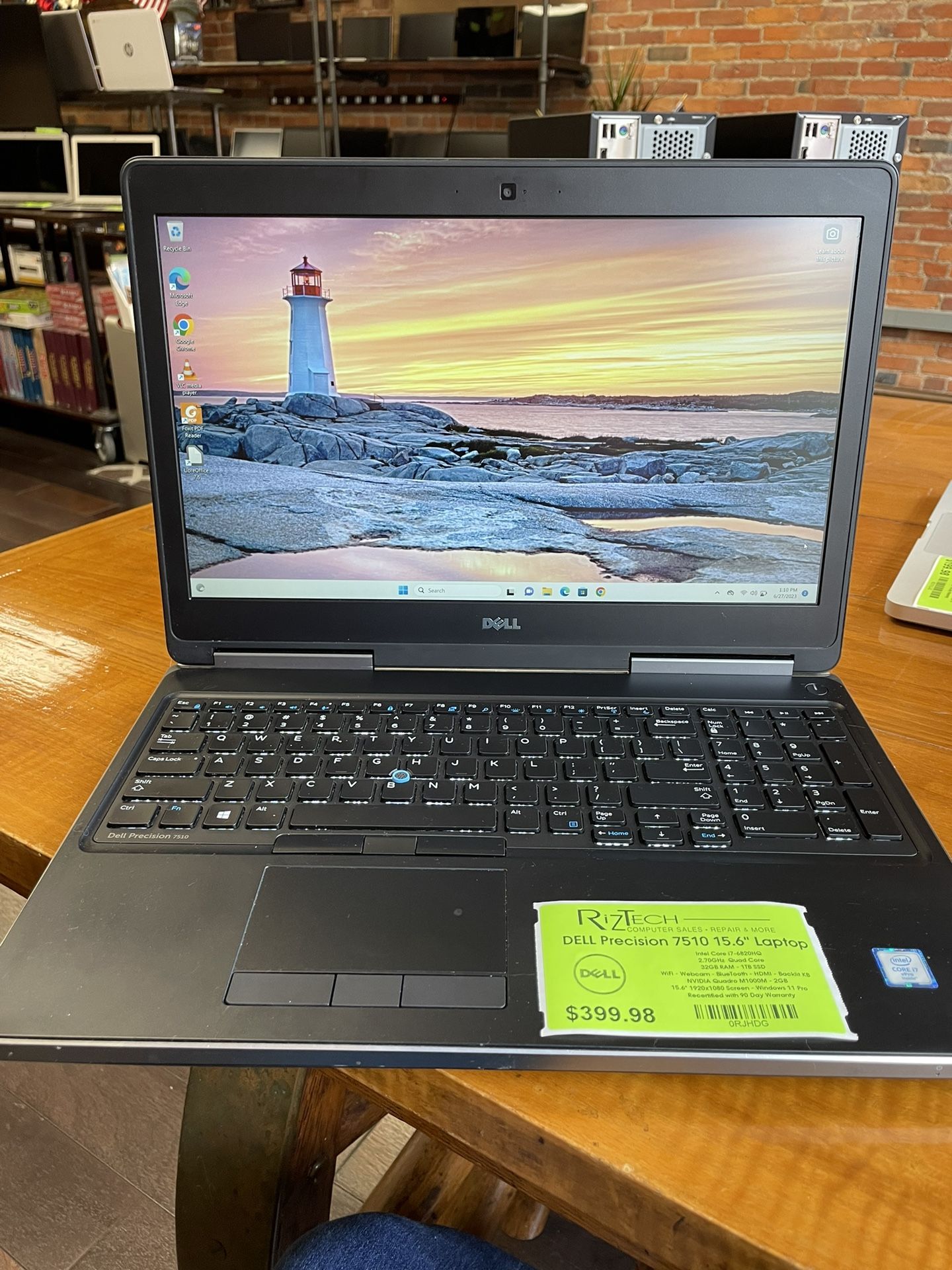 DELL Precision 7510 15.6" Laptop Intel Core i7-6820HQ 2.70GHz Quad Core 32GB RAM 1TB SSD