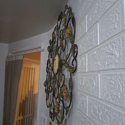 Floral Iron Wall Art 34" X 34" Indoor / Outdoor Decoration, Cast Iron