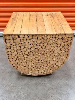 Rustic Wood Slice Mosaic End Table Side Table Log Branch Cabin Farmhouse Decor
