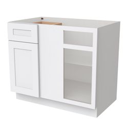 Base Blind Corner Cabinet, Kitchen Base Cabinet Plywood Box, White Shaker, 1 Door 1 Drawer 1 Shelf(45" Wide x 34.5" High x 24" Deep) 353.32