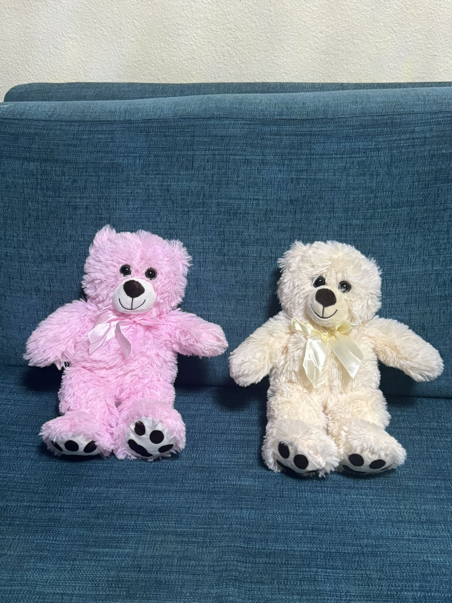 His & Her Set Of 2 Teddy Bear Stuffed Animal Plush For Girlfriend, Valentines Day, & Kids