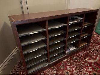 Cubby hole storage with 24 adjustable shelves