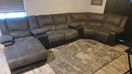7 piece dark gray sectional