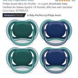  UC Philips Avent Ultra Air Pacifier - 4 x Light, Breathable Baby