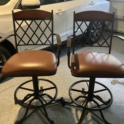 Two Bar Height Swivel Bar Stools