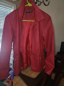 Red leather jacket
