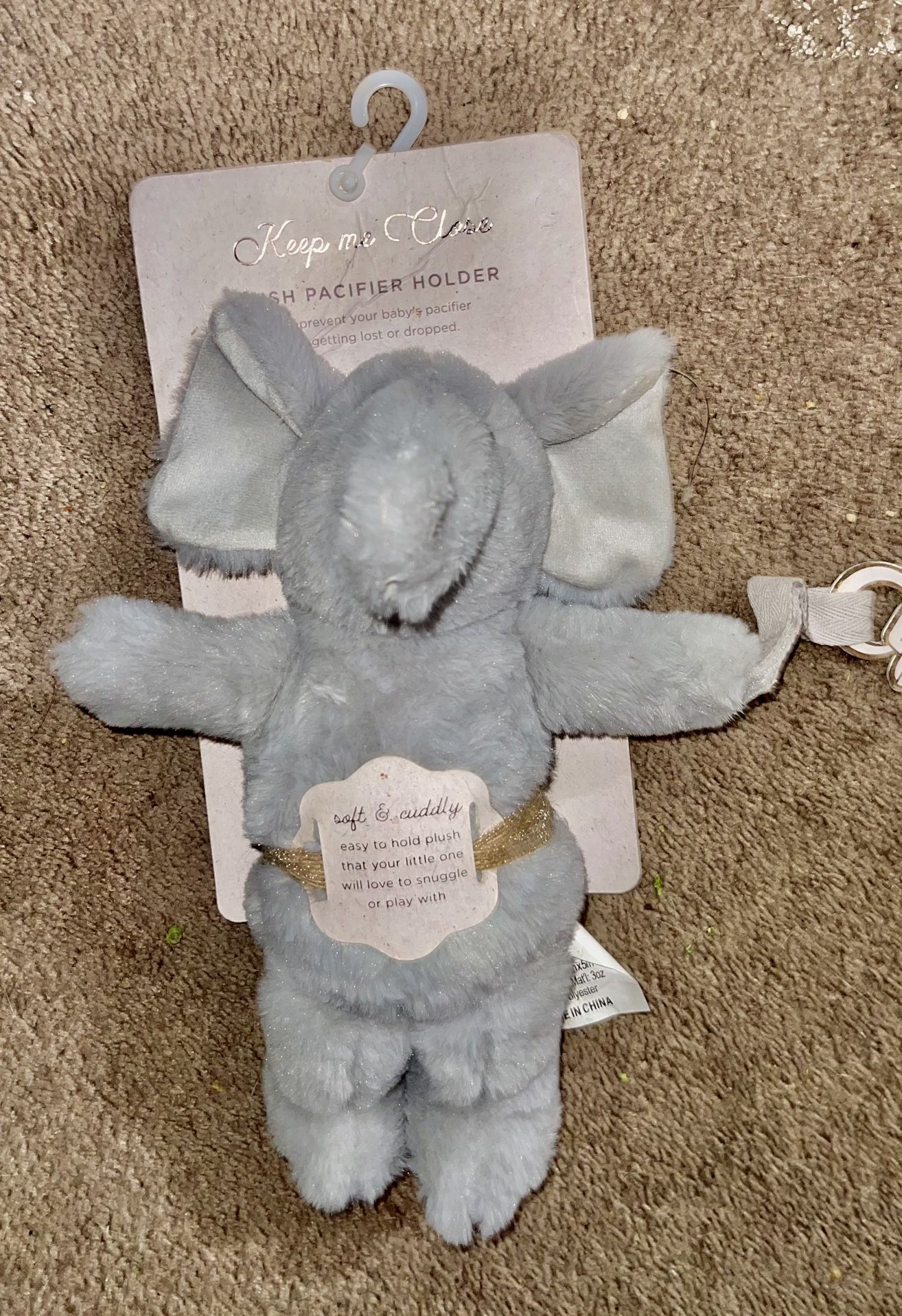 Elephant Snuggle Pacifier Holder