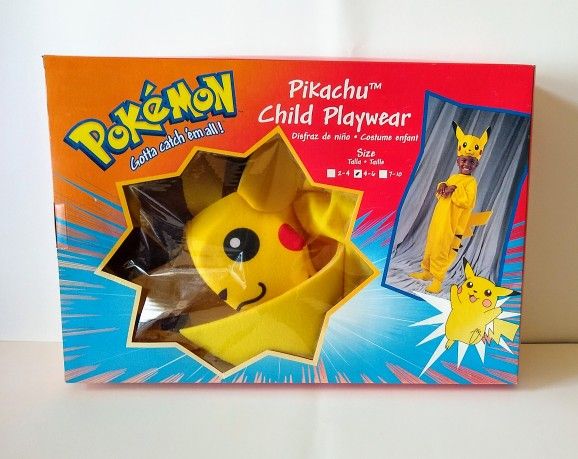 Rare Vintage Pokemon Pikachu 1999 kids Costume Highly Collectible Sealed Box
