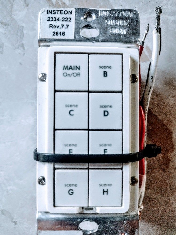 Insteon 2334 Keypad Dimmer Switch Wht