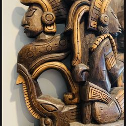 Authentic Hand Carved Mayan Wooden Carved Mask Exported From Mexico