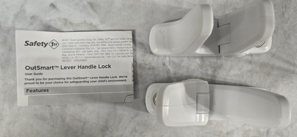 Safety 1st OutSmart Child Proof Door Lever Lock (White) HS289 Pet Toddler Kid