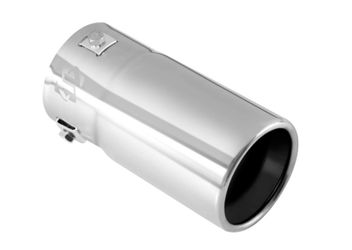 TriTrust Exhaust Tip, 1.75-2.5 Inch Inlet Adjustable, Fit 1.75''/2''/2.25''/2.5'' Outer Diameter Tailpipe, 3'' Outlet 6'' Long Muffler Tip, Chrome Sta