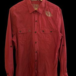 Western Style Red Heritage 1981 Size XL Button Down Shirt, 100% Cotton, Vintage