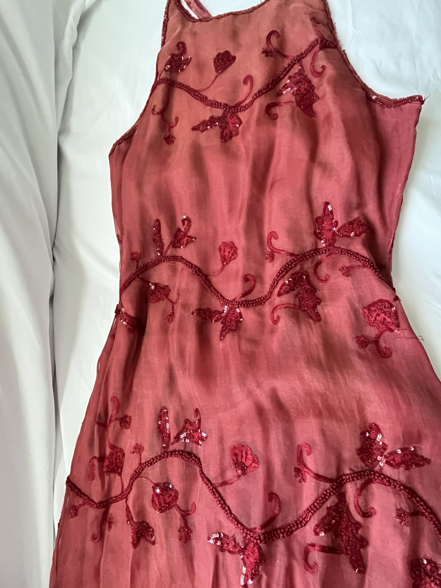 Sexy Red backless with cross over strap Long Gown