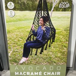 NEW IN BOX Black Macramé Hanging Chair