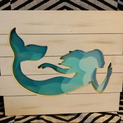 Wooden Mermaid Artwork 