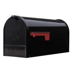 Architectural Mailboxes Elite Black, Large, Steel, Post Mount Mailbox