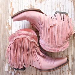 Spitfire fringe boot-cowgirl pink-junk gypsy size wmn 11