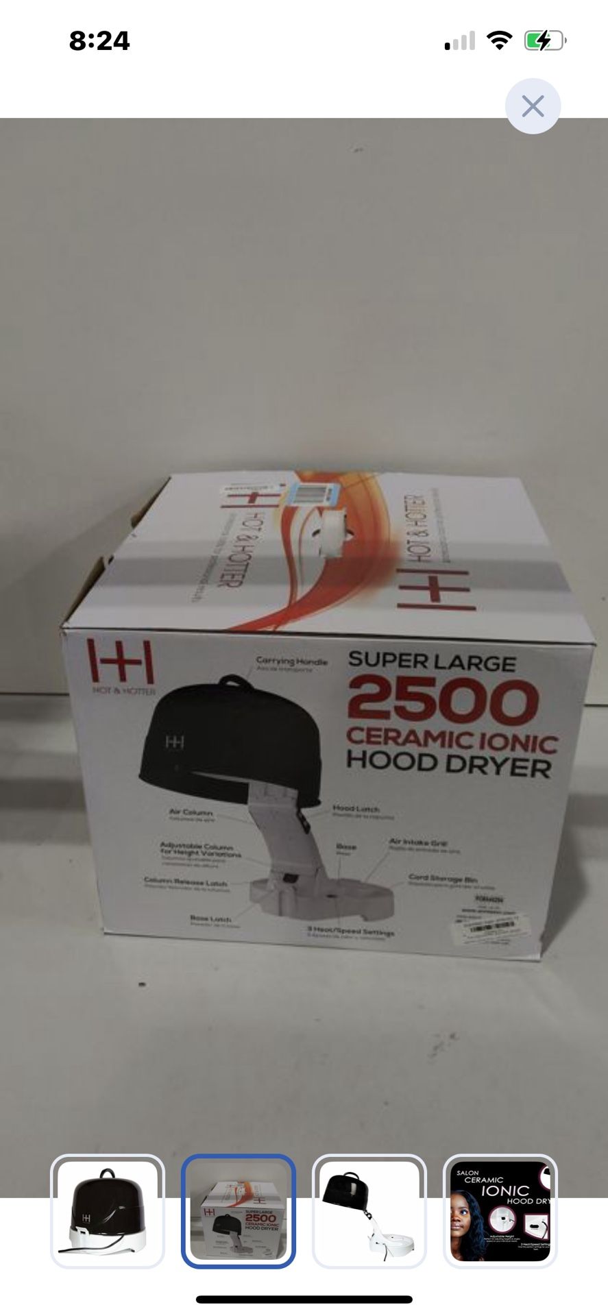 Extra Large 2500 Ceramic Ionic Hood Dryer(retail$79