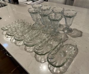 Vintage Sundae Glasses & Banana Split Bowls