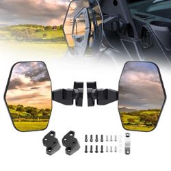 A & UTV PRO Aluminum Shell Side Mirrors for 2016-2024 Can-Am Defender MAX HD7 HD8 HD9 Pro HD10 DPS Accessories, Adjustable High-Definition Break Away 