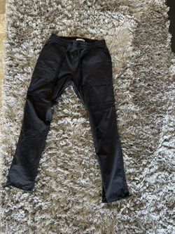 Black Nylon Slim Cargos