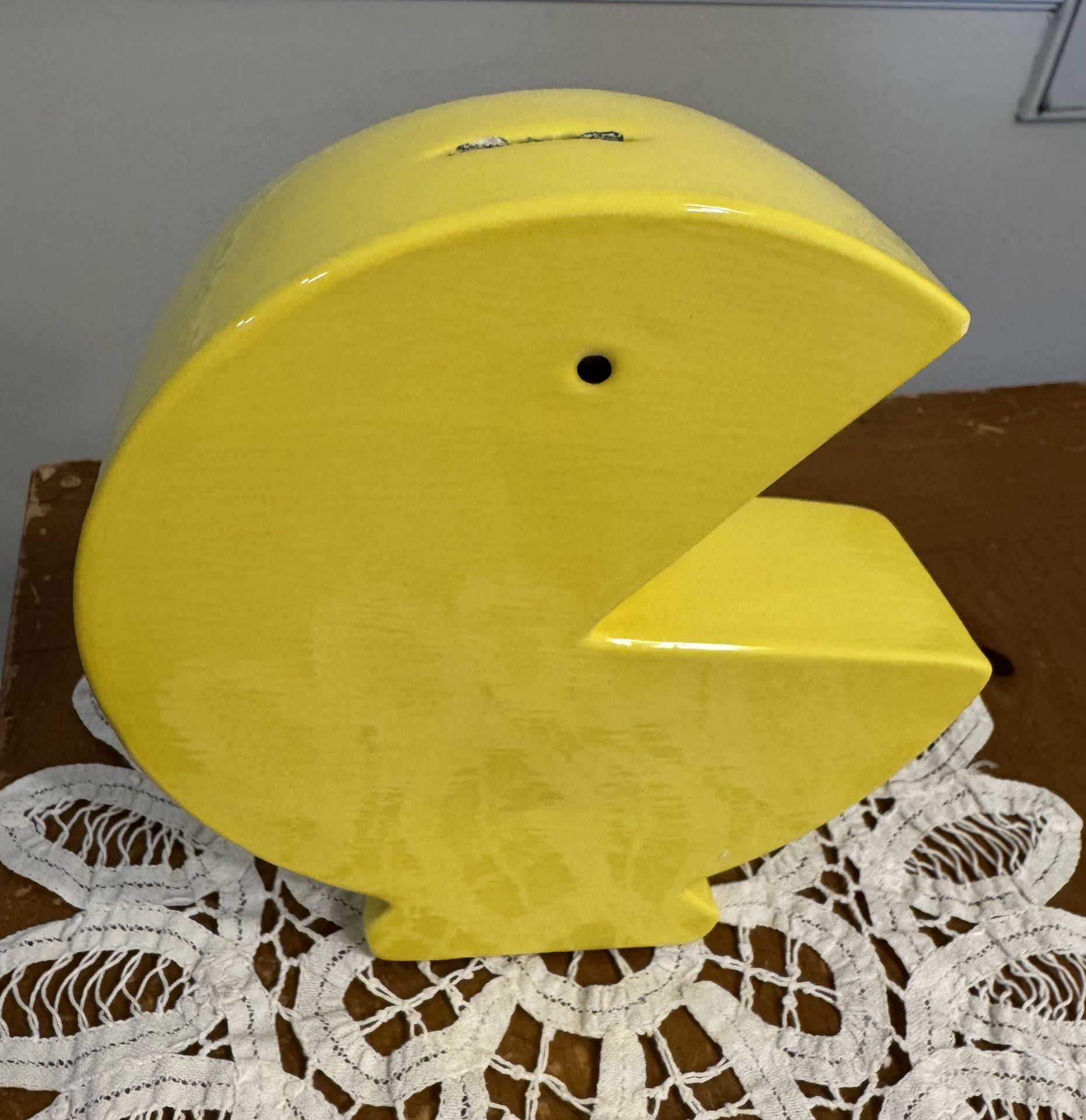 Hobbyist Painted Ceramic Pac-Man Bank Retro