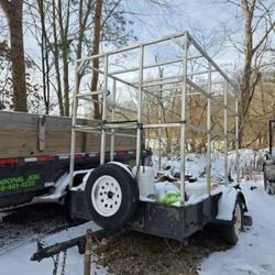 5x8 Trailer With Aluminum Cage Built On It. 