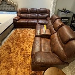 Santiago Brown Reclining Sofa And Loveseat Now Only $899. Easy Finance Option. Same-Day Delivery.