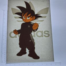Iron On Heat Transfer  Good For T-shirts Sweaters Jackets T Shirt Design Size Is About 14x10  Goku Adidas Dragon Ball Z  #148