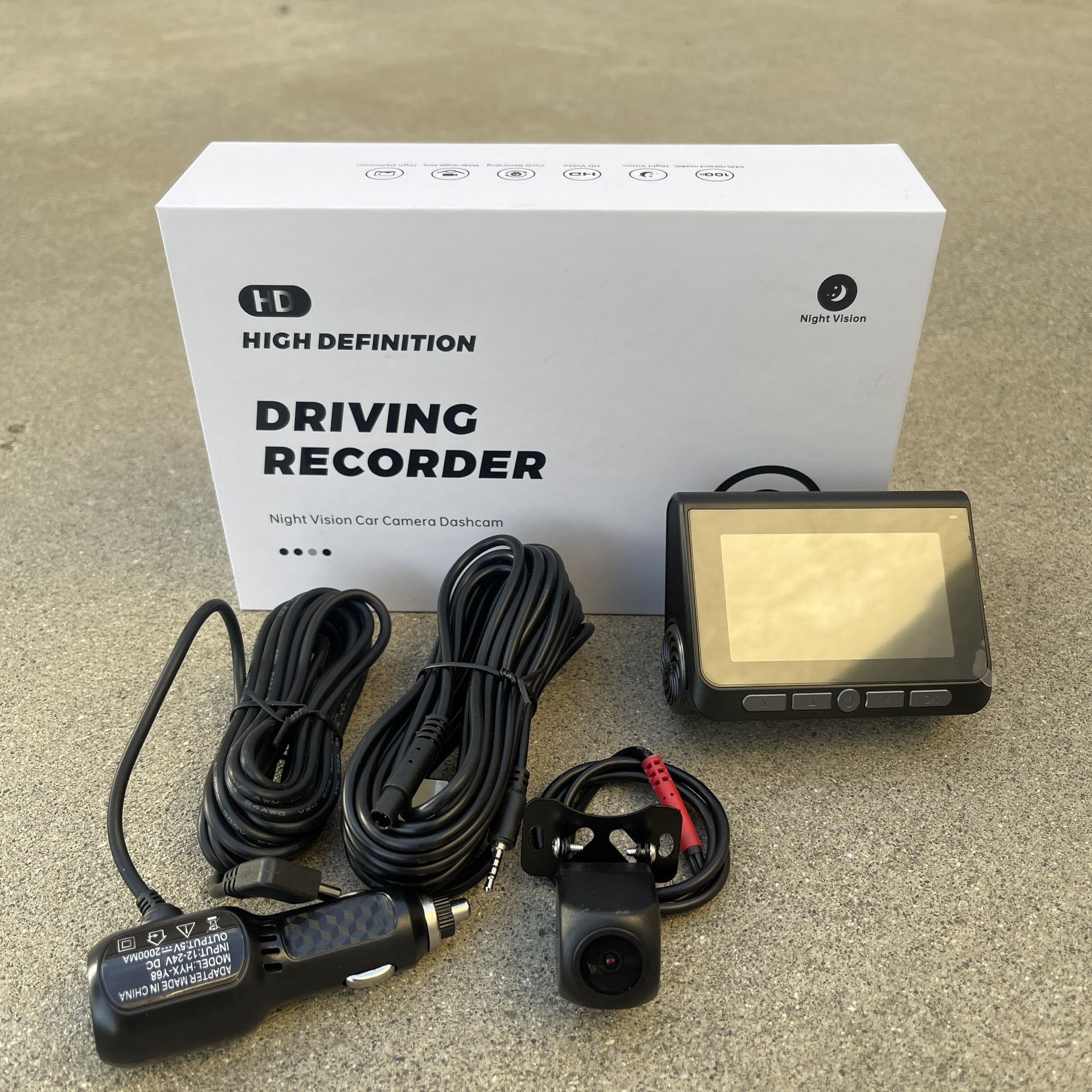 Front and Rear 4K/1080P Dash Camera with 32GB SD Card