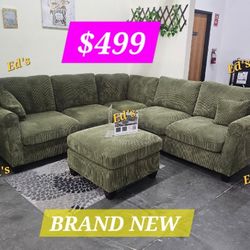 BRAND NEW 4PCS SECTIONAL SOFA SET WITH OTTOMAN AND ACCENT PILLOW INCLUDED $499