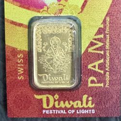 1 Gram PAMP Suisse 999.9 Fine Gold Bar – Diwali Edition – Sealed Assay