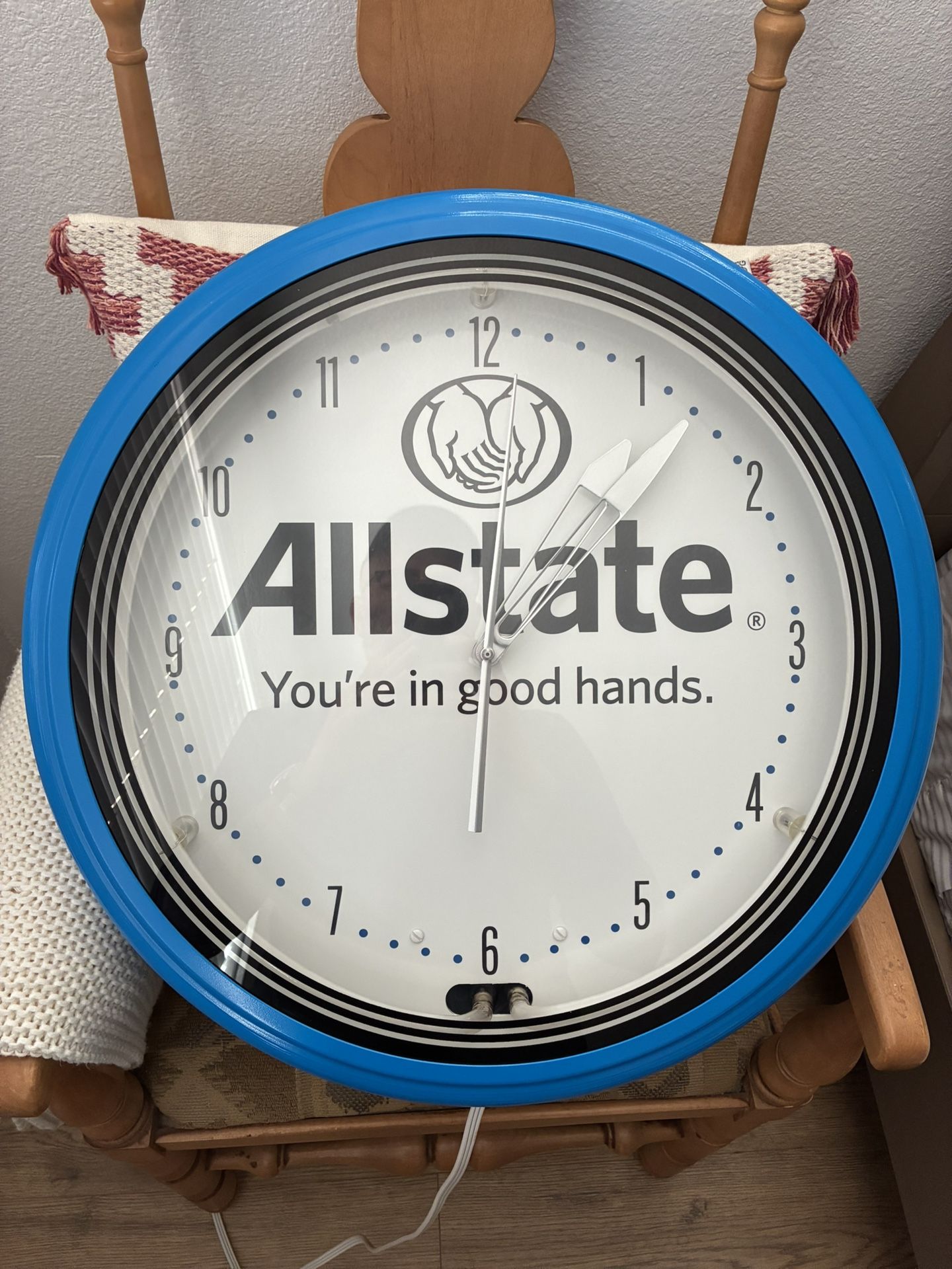 Allstate LED Automatic 🔌 Wall Clock Rare Find Allstate Blue 