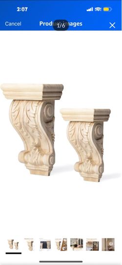 2 wood corbels