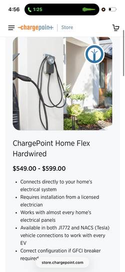 ChargePoint Home Flex Hardwired Car Charger
