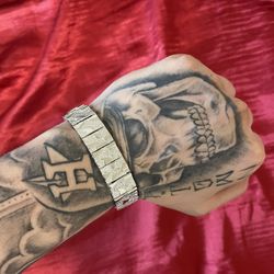 925 Sterling Silver Nugget Bracelet 8 Inches 