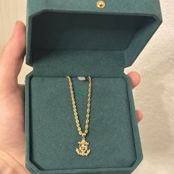 Gold anchor Jesus wit rope chain