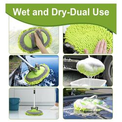 Microfiber Car Wash Brush Mop Kit Mitt Sponge with Long Handle Car Cleaning Supplies Kit