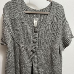 Route 66 Original Co Sweater XL Gray Cardigan Sweater Acrylic Short Sleeve 
