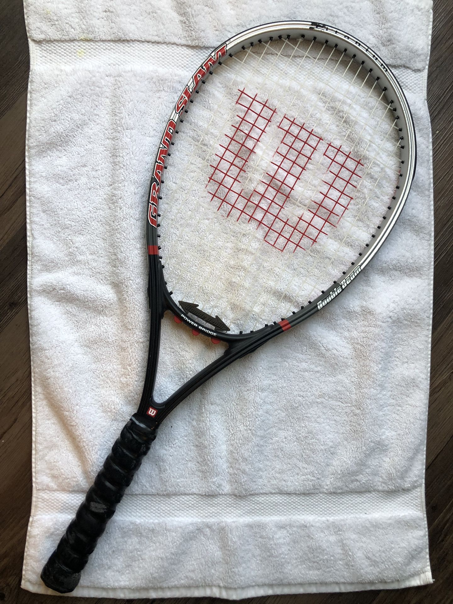 Wilson grand slam titanium tennis racket double beam racket - excellent condition