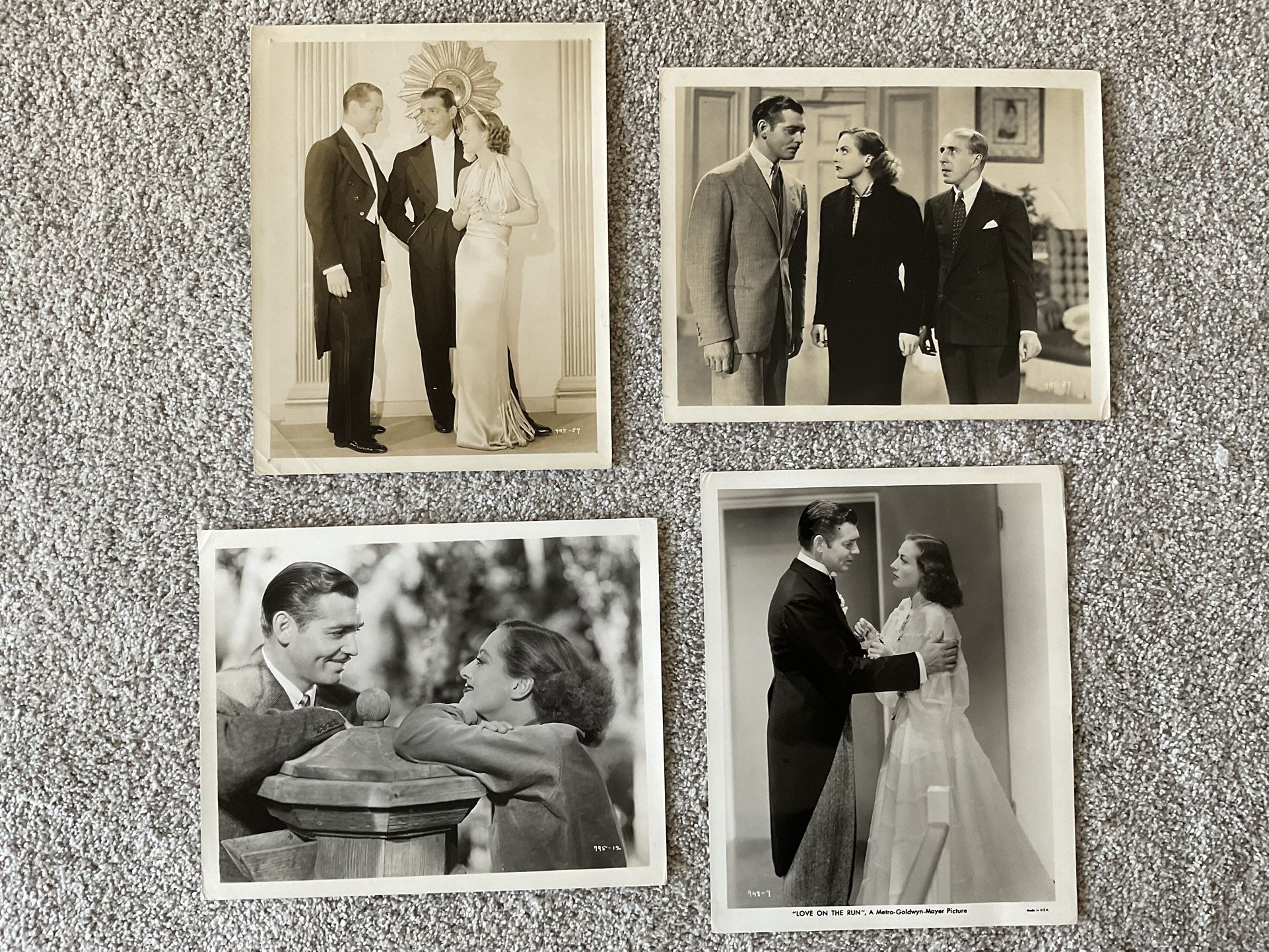 4 Original Film Publicity Still Photos Clark Gable, Joan Crawford (1934, 1936)b