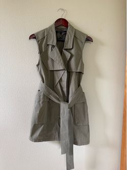 khaki stylish long vest/dress small size worn once