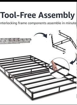 Basics Smart Box Spring Bed Base, 7-Height Mattress Foundation, Tool-Free Easy Assembly,