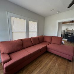 Orange Sectional Couch (Living Spaces)