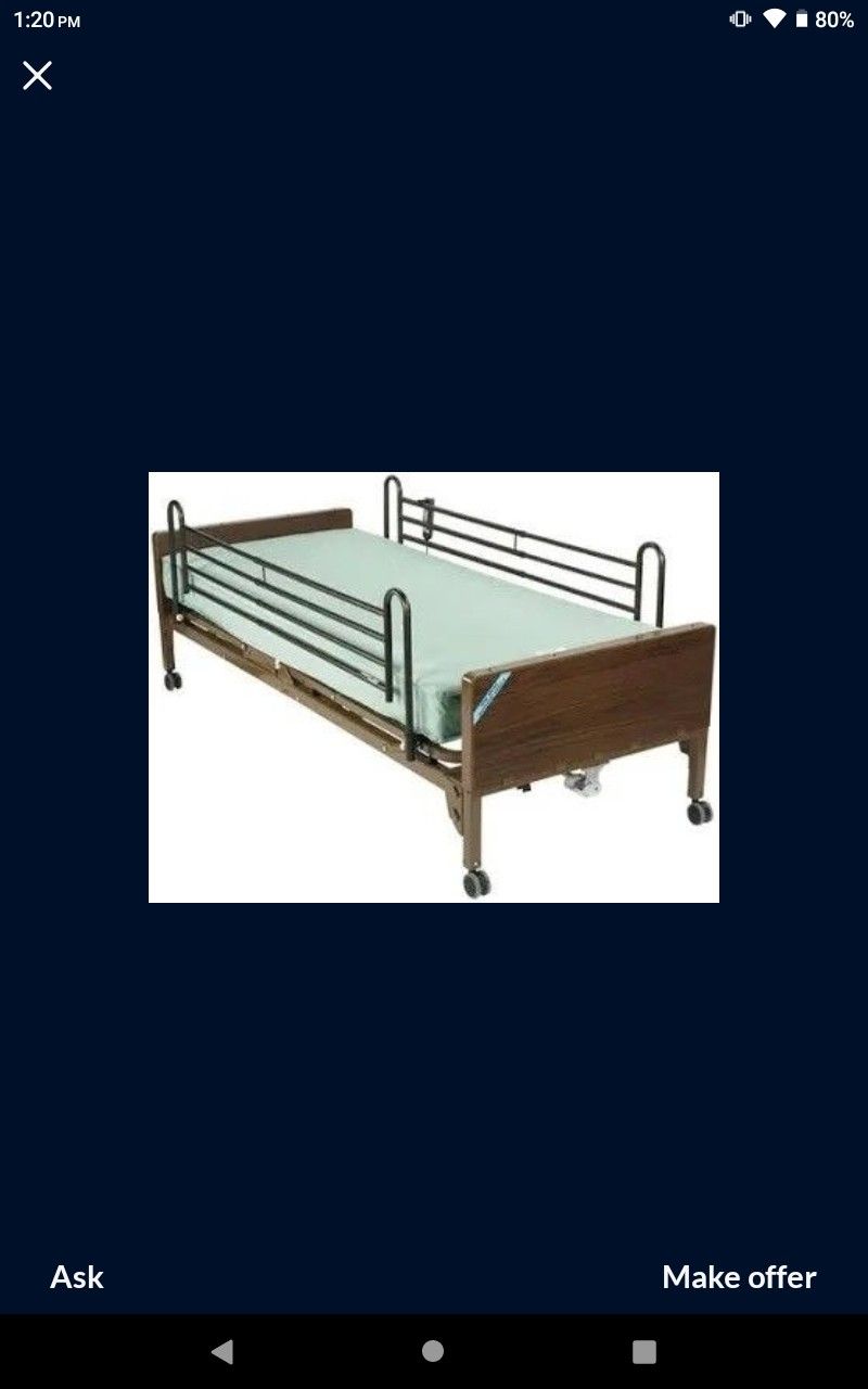 Electric Medical Bed With Extended Safety Rails